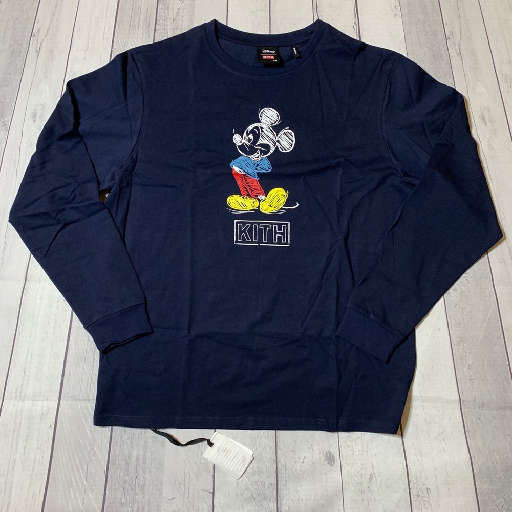 Kith x Disney 70s Pencil Mickey L/S Tee